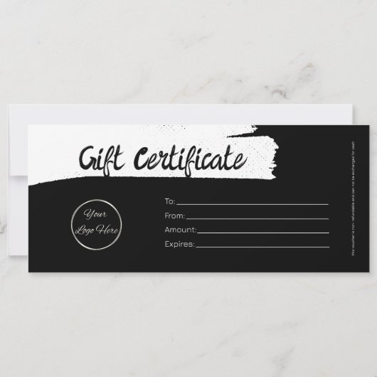 Stedelijk zwart met logo mannelijk cadeaubon (Achterkant)