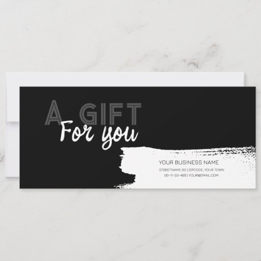 Stedelijk zwart met logo mannelijk cadeaubon (Voorkant)