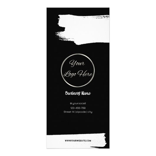 Stedelijk zwart met logo mannelijke prijslijst reclamekaart (Voorkant)