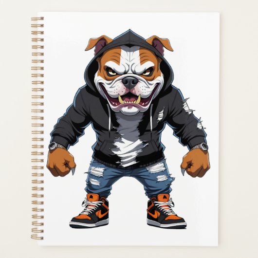 Stedelijke Alpha Bulldog � Straatstijl Mascotte Planner (Voorkant)