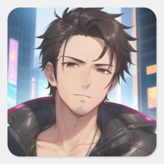 Stedelijke Anime Jongens Portemonnee Sleutelring Vierkante Sticker