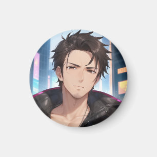 Stedelijke Anime Man Portret Sleutelhanger Magneet