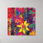 Stedelijke bloei – Levendige Graffiti Bloemenexplo Canvas Afdruk (Voorkant)