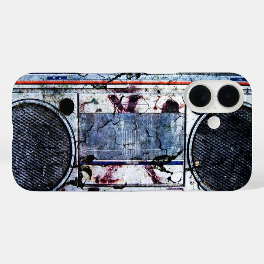Stedelijke boombox Case-Mate iPhone case (Achterkant (horizontaal))