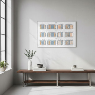 Stedelijke Bouwblauwdruk Muurkunst Poster