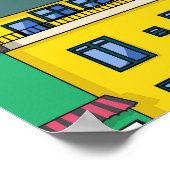 Stedelijke Braziliaanse favela: kleurrijke achterg Poster (Hoek)