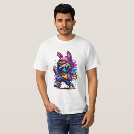 Stedelijke Bunny Graffiti Kind T-shirt (Voorkant volledig)