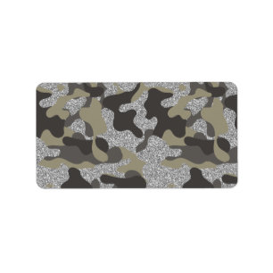 Stedelijke Camouflage Camo Zwart Zilver Legerunifo Etiket