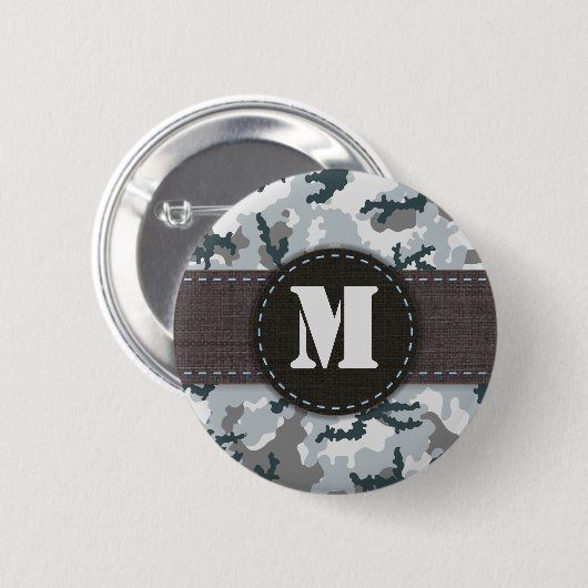 Stedelijke camouflage ronde button 5,7 cm (Voorkant /achterkant)