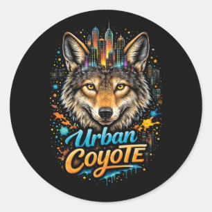 Stedelijke Coyote Ronde Sticker