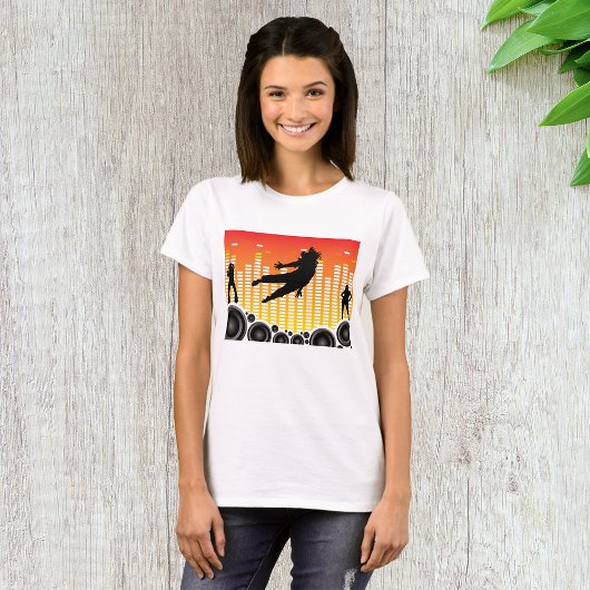 Stedelijke Dansfeest Silhouet met Luidsprekers T-shirt