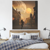 stedelijke eclips canvas afdruk (Insitu (Slaapkamer))