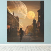 stedelijke eclips canvas afdruk (Insitu (Houten vloer))