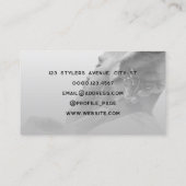 Stedelijke elegante grijze toon kapper visitekaartje (Achterkant)