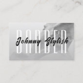 Stedelijke elegante grijze toon kapper visitekaartje (Voorkant)