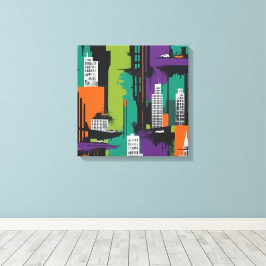 stedelijke energie canvas afdruk (Insitu (Houten vloer))