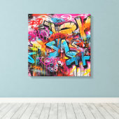 Stedelijke expressie: Graffiti Art Canvas (Insitu (Houten vloer))