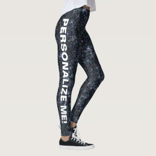 Stedelijke Fantasy Black Silver Glitter CUSTOM-TEK Leggings
