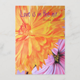 Stedelijke floralen houden van huwelijksuitnodigin kaart