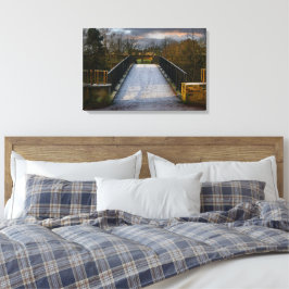 Stedelijke Frosty Voetgangersbrug, Bradford Canvas Afdruk