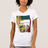 Stedelijke gele semi vrachtwagen stads silhouet t-shirt (Voorkant)