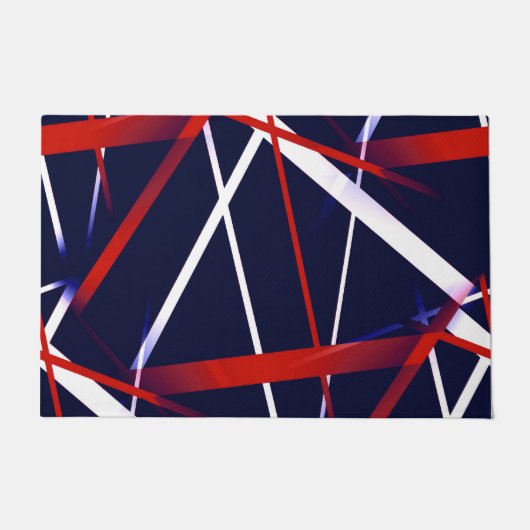 Stedelijke Geometrie Blauw Wit Rood Deurmat (Voorkant)