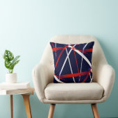 Stedelijke Geometrie Blauw Wit Rood Kussen (Stoel)