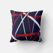 Stedelijke Geometrie Blauw Wit Rood Kussen (Achterkant)