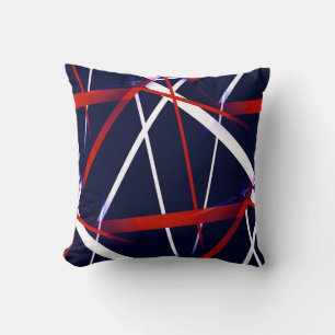 Stedelijke Geometrie Blauw Wit Rood Kussen