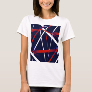 Stedelijke Geometrie Blauw Wit Rood T-shirt