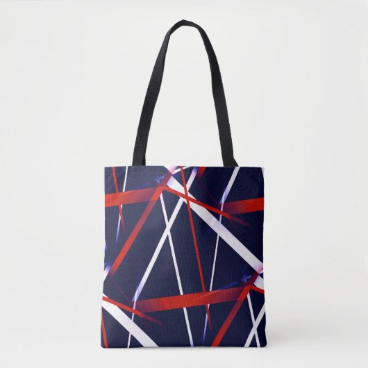 Stedelijke Geometrie Blauw Wit Rood Tote Bag (Voorkant)