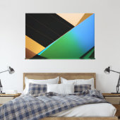 Stedelijke geometrie canvas afdruk (Insitu (Slaapkamer))