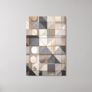 Stedelijke Geometrie: Moderne Industriële Neutrale Canvas Afdruk