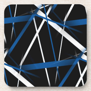 Stedelijke Geometrie Zwart Wit Blauw Bier Onderzetter