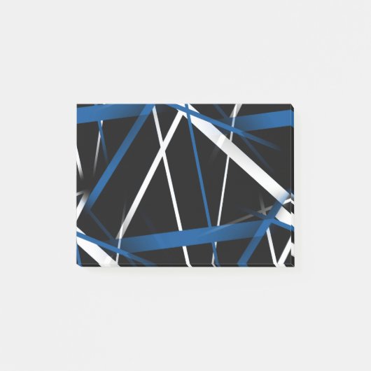 Stedelijke Geometrie Zwart Wit Blauw Post-it® Notes (Voorkant)