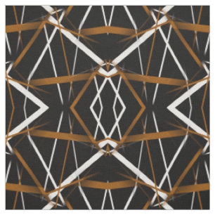 Stedelijke Geometrie Zwart Wit Sienna-Bruin Stof