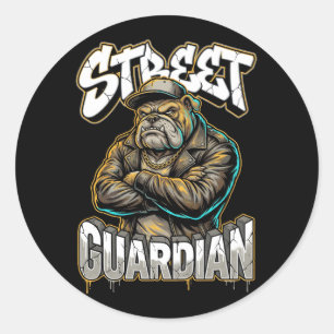 Stedelijke Graffiti Bulldog Street Guardian Muurku Ronde Sticker