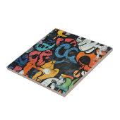 Stedelijke Graffiti Collage met Krachtige Kleuren  Tegeltje (Zijkant)