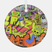 Stedelijke graffiti:  kunstmuur glas ornament (Voorkant)