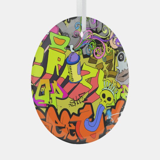 Stedelijke graffiti:  kunstmuur glas ornament (Voorkant Rechts)