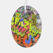 Stedelijke graffiti:  kunstmuur glas ornament (Voorkant links)