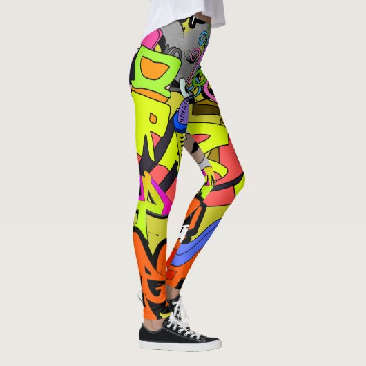 Stedelijke graffiti: kunstmuur leggings (Rechts)
