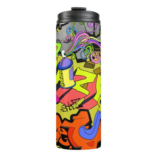 Stedelijke graffiti: kunstmuur thermosbeker (Voorkant)