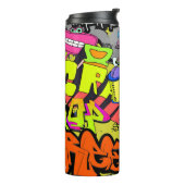 Stedelijke graffiti: kunstmuur thermosbeker (Gedraaid links)