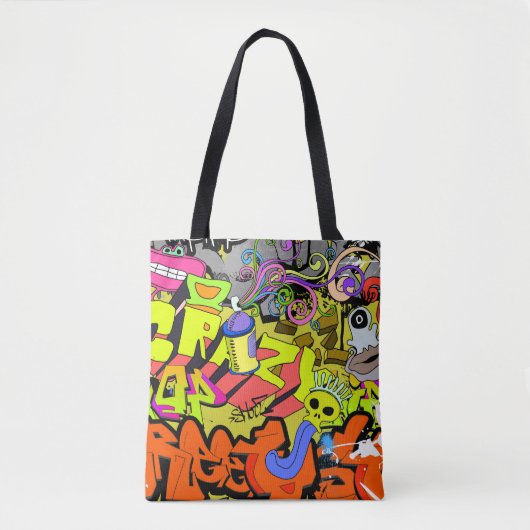 Stedelijke graffiti:  kunstmuur tote bag (Voorkant)