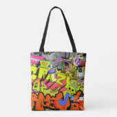 Stedelijke graffiti:  kunstmuur tote bag (Achterkant)