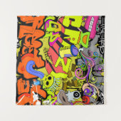 Stedelijke graffiti: kunstmuur wandkleed (Voorkant (horizontaal))