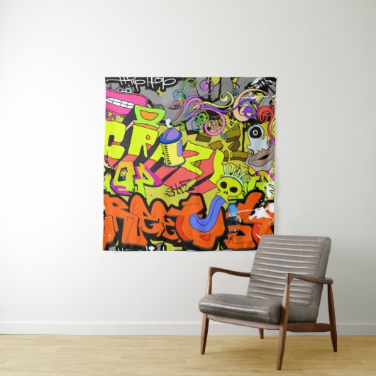 Stedelijke graffiti:  kunstmuur wandkleed (In situ)