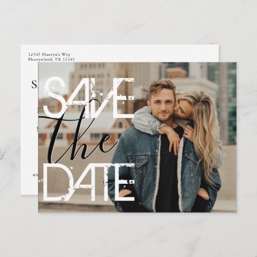 Stedelijke graffiti | Moderne Script Foto Opslaan Briefkaart (Voorkant / Achterkant)