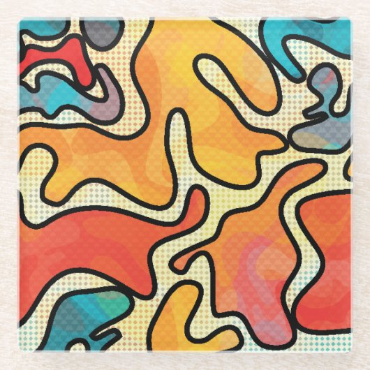 Stedelijke graffiti: naadloze kunsttextuur. glazen onderzetter (Voorkant)